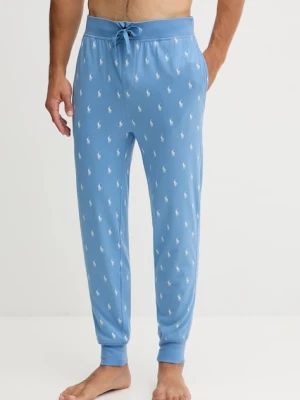Polo Ralph Lauren spodnie piżamowe bawełniane kolor niebieski wzorzysta 714899500