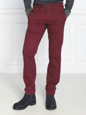 POLO RALPH LAUREN Spodnie | Slim Fit | stretch bordowy