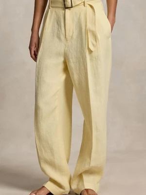 Polo Ralph Lauren spodnie wide leg damskie lniane