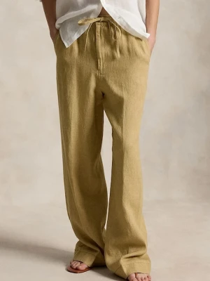 Polo Ralph Lauren spodnie wide leg damskie lniane