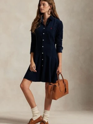Polo Ralph Lauren sukienka bawełniana kolor granatowy mini rozkloszowana 211972069