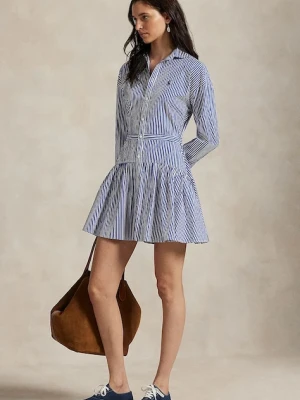 Polo Ralph Lauren sukienka bawełniana kolor niebieski mini rozkloszowana 211972052