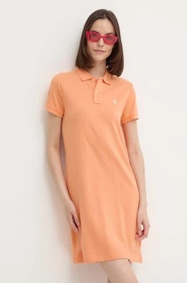 Polo Ralph Lauren sukienka bawełniana kolor pomarańczowy mini prosta 211799490016