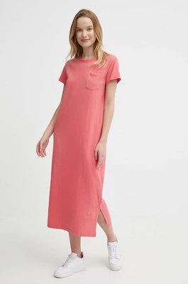Polo Ralph Lauren sukienka bawełniana kolor różowy midi prosta 211935607