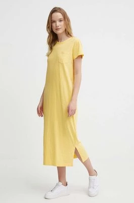 Polo Ralph Lauren sukienka bawełniana kolor żółty midi prosta 211935607