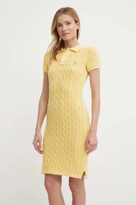 Polo Ralph Lauren sukienka bawełniana kolor żółty mini prosta 211943139