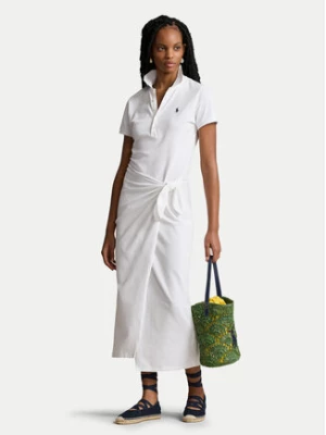 Polo Ralph Lauren Sukienka codzienna 211935605001 Biały Slim Fit