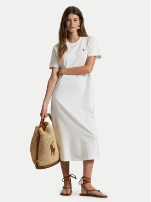 Polo Ralph Lauren Sukienka codzienna 211971066002 Biały Straight Fit