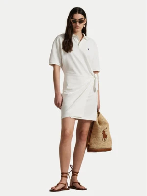 Polo Ralph Lauren Sukienka codzienna 211A88516002 Biały Straight Fit