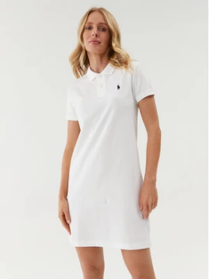 Polo Ralph Lauren Sukienka codzienna Polo Shirt Shop 211799490017 Biały Regular Fit