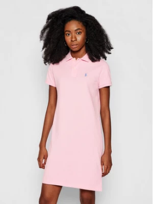 Polo Ralph Lauren Sukienka codzienna Polo Shirt Short 211799490012 Różowy Regular Fit