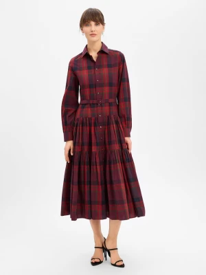 Polo Ralph Lauren Sukienka damska - Kobiety Bawełna czerwony|zielony|wielokolorowy w kratkę,