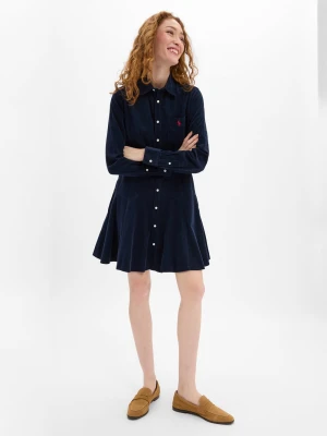 Polo Ralph Lauren Sukienka damska Kobiety Bawełna niebieski jednolity,