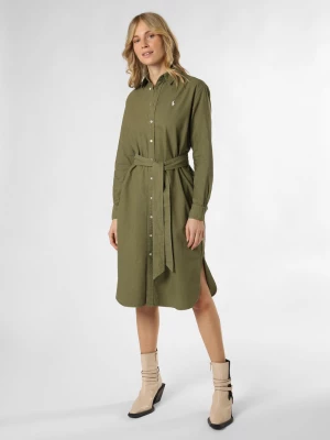 Polo Ralph Lauren Sukienka damska Kobiety Bawełna zielony jednolity,
