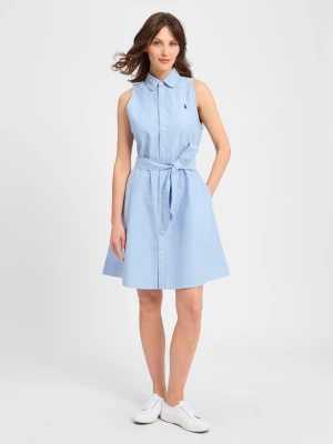 Polo Ralph Lauren Sukienka damska z bluzką Kobiety Bawełna niebieski jednolity,