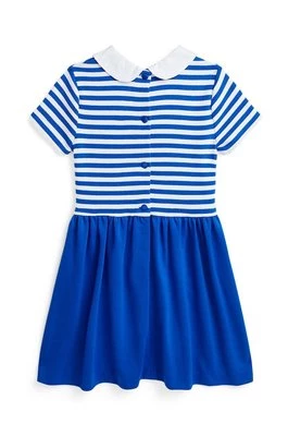 Polo Ralph Lauren sukienka dziecięca kolor niebieski mini rozkloszowana
