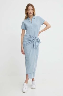 Polo Ralph Lauren sukienka kolor niebieski maxi rozkloszowana 211935605