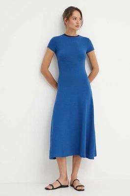 Polo Ralph Lauren sukienka kolor niebieski maxi rozkloszowana