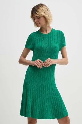 Polo Ralph Lauren sukienka kolor zielony mini rozkloszowana 211935325
