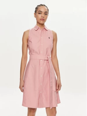 Polo Ralph Lauren Sukienka koszulowa 211943505002 Różowy Regular Fit