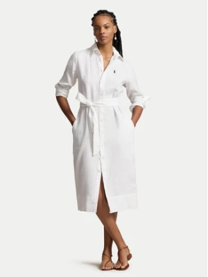Polo Ralph Lauren Sukienka koszulowa 211943992001 Biały Regular Fit