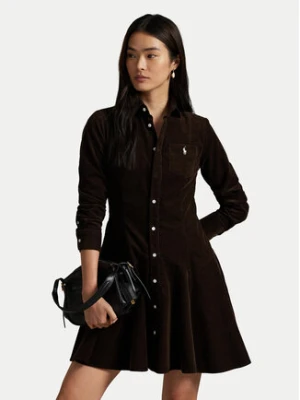 Polo Ralph Lauren Sukienka koszulowa 211972069002 Brązowy Regular Fit