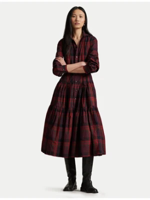 Polo Ralph Lauren Sukienka koszulowa 211A13260001 Bordowy Regular Fit