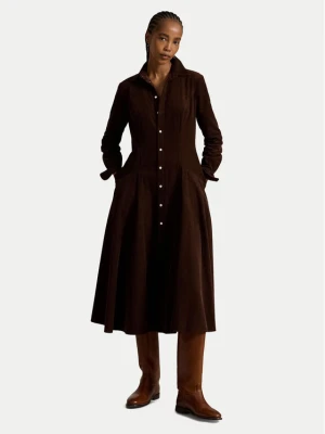Polo Ralph Lauren Sukienka koszulowa 211B17452005 Brązowy ciemny Regular Fit