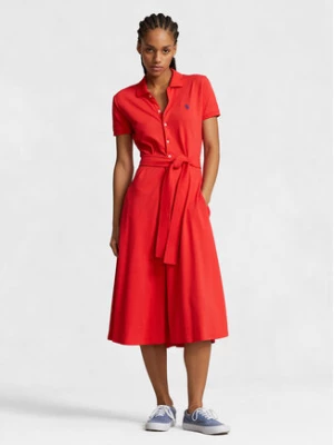 Polo Ralph Lauren Sukienka koszulowa Btn Polo Drs 211913304002 Czerwony Regular Fit