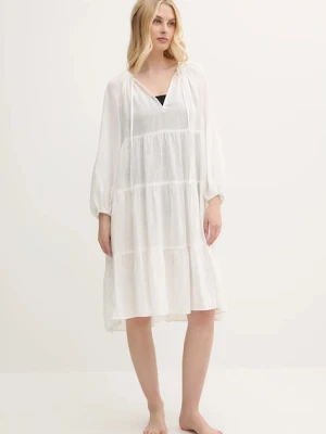 Zdjęcie produktu Polo Ralph Lauren sukienka plażowa z domieszką lnu kolor beżowy 21564582
