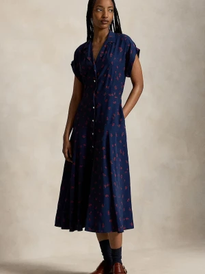 Polo Ralph Lauren sukienka rozkloszowana w kwiaty z wiskozy