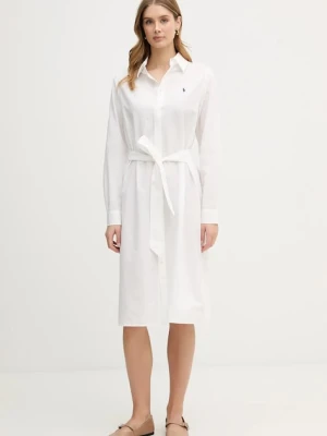 Polo Ralph Lauren sukienka z dodatkiem lnu