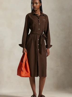 Polo Ralph Lauren sukienka z dodatkiem lnu