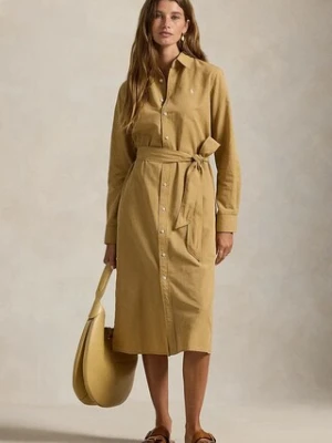 Polo Ralph Lauren sukienka z domieszką wełny 70/1 COTTON/LINEN