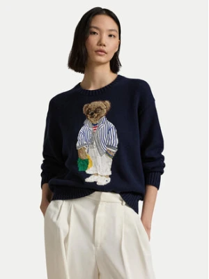 Polo Ralph Lauren Sweter 211959288001 Granatowy Relaxed Fit