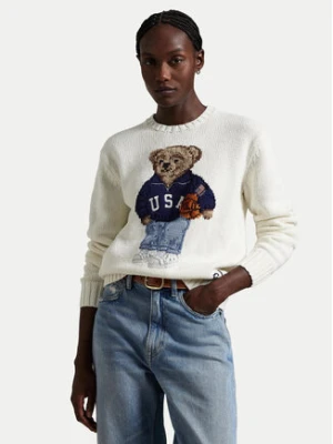 Polo Ralph Lauren Sweter 211966255001 Écru Relaxed Fit
