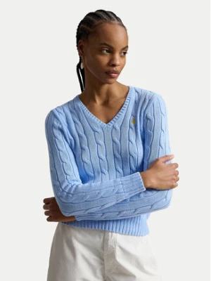 Polo Ralph Lauren Sweter 211971870514 Niebieski jasny Slim Fit