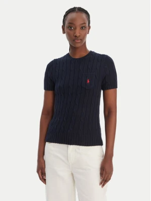 Polo Ralph Lauren Sweter 211971873006 Granatowy Slim Fit