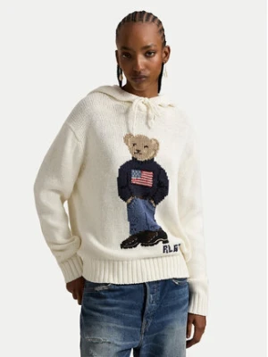 Polo Ralph Lauren Sweter 211A96253001 Écru Relaxed Fit Kremowy