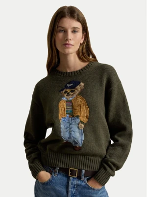 Polo Ralph Lauren Sweter 211B17762001 Zielony ciemny Relaxed Fit