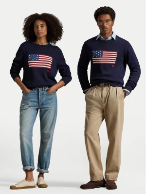 Polo Ralph Lauren Sweter 710718281006 Granatowy Regular Fit