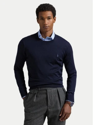 Polo Ralph Lauren Sweter 710946143001 Granatowy Slim Fit