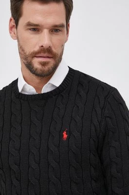 Polo Ralph Lauren Sweter bawełniany 710775885012 męski kolor czarny ciepły