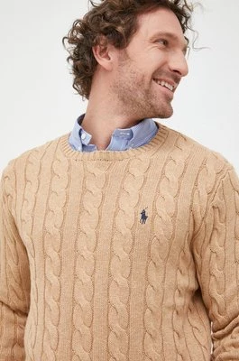 Polo Ralph Lauren sweter bawełniany 710775885014 męski kolor beżowy lekki