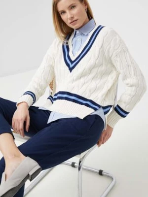 Zdjęcie produktu Polo Ralph Lauren sweter bawełniany damski kolor beżowy