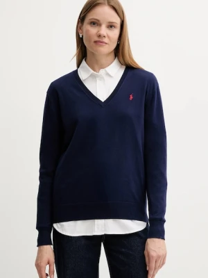 Polo Ralph Lauren sweter bawełniany damski kolor granatowy lekki 211972105