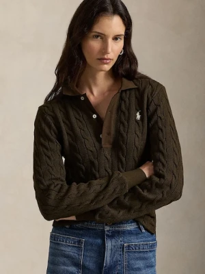 Polo Ralph Lauren sweter bawełniany damskie kolor brązowy lekki 211959100