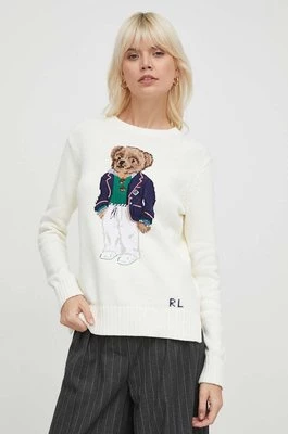 Polo Ralph Lauren sweter bawełniany kolor beżowy 211924417