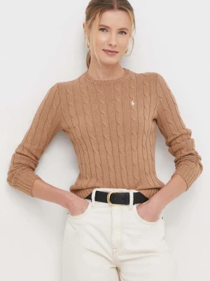 Polo Ralph Lauren sweter bawełniany kolor beżowy