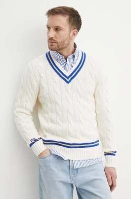 Polo Ralph Lauren sweter bawełniany kolor beżowy 710934013